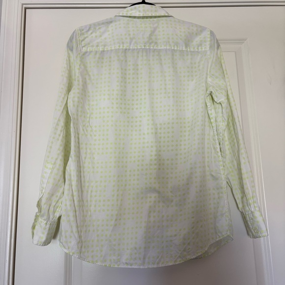 GAP Women’s White and Green Button Down Shirt - Picture 3 of 6